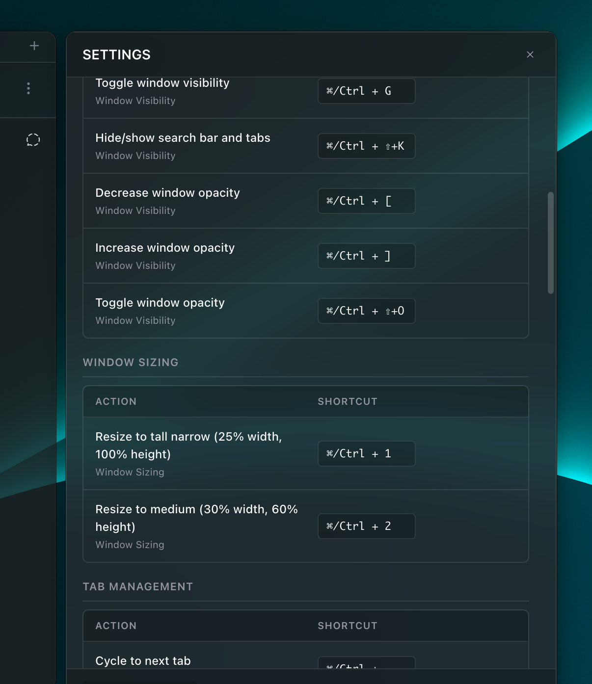 Settings interface illustration